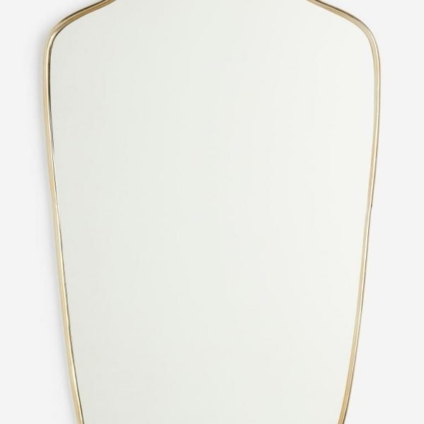 specchio sagomato di design con cornice dorata