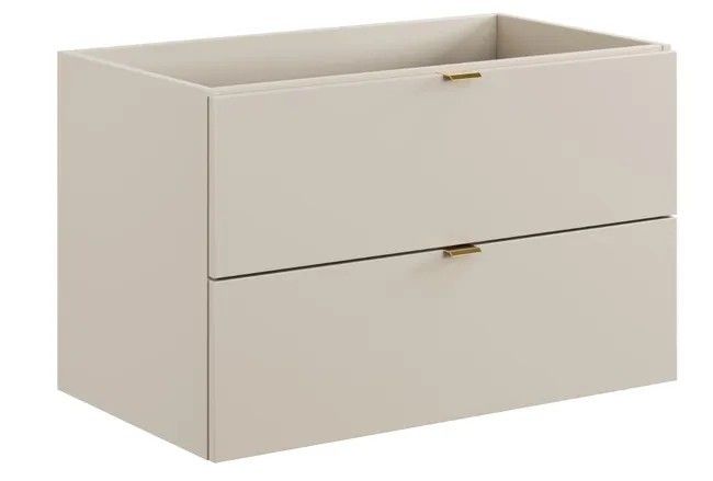 mobile bagno moderno beige opaco a due cassetti