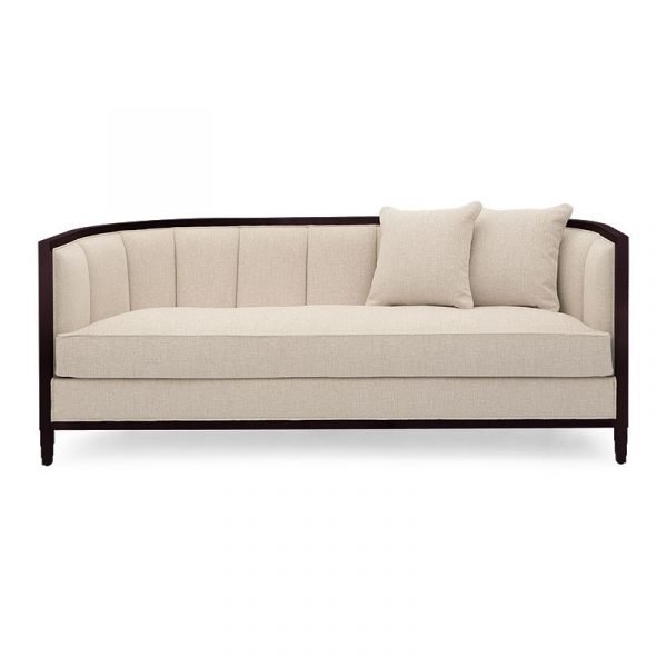daybed di design con struttura in legno – tessuto chiaro